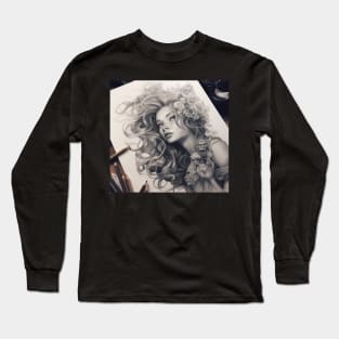 The Reflection of Feminine Essence: Portrait of a Woman in Harmony Long Sleeve T-Shirt
